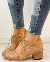 Brogue Hakken Damskie - Tyylikkäät Naisten Nahkakengät